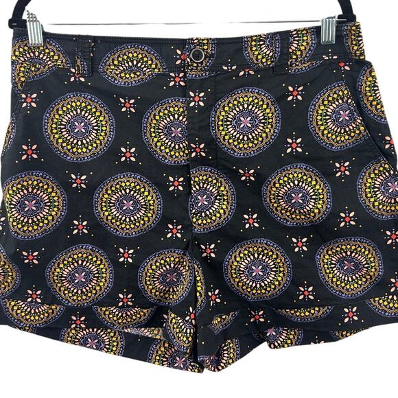 Maeve Anthropologie Black Printed Stretch Shorts Size 14  Boho Geometric Pattern - Picture 2 of 9